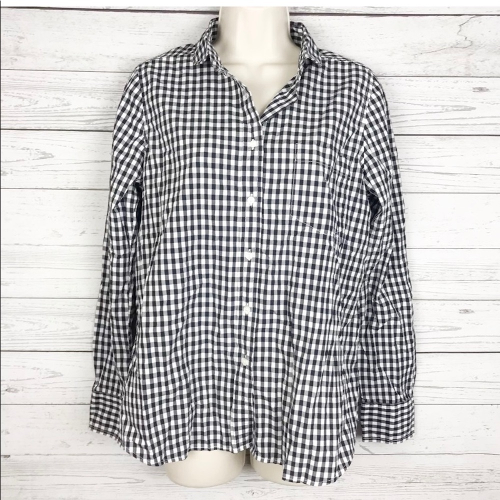 J.Crew Boy Shirt Black White Gingham